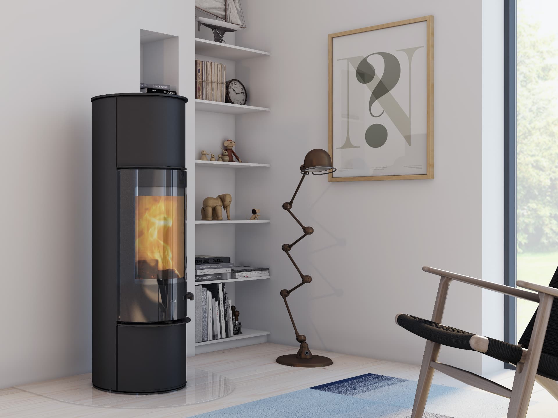 Kamin Lotus Prestige v dnevnem prostoru