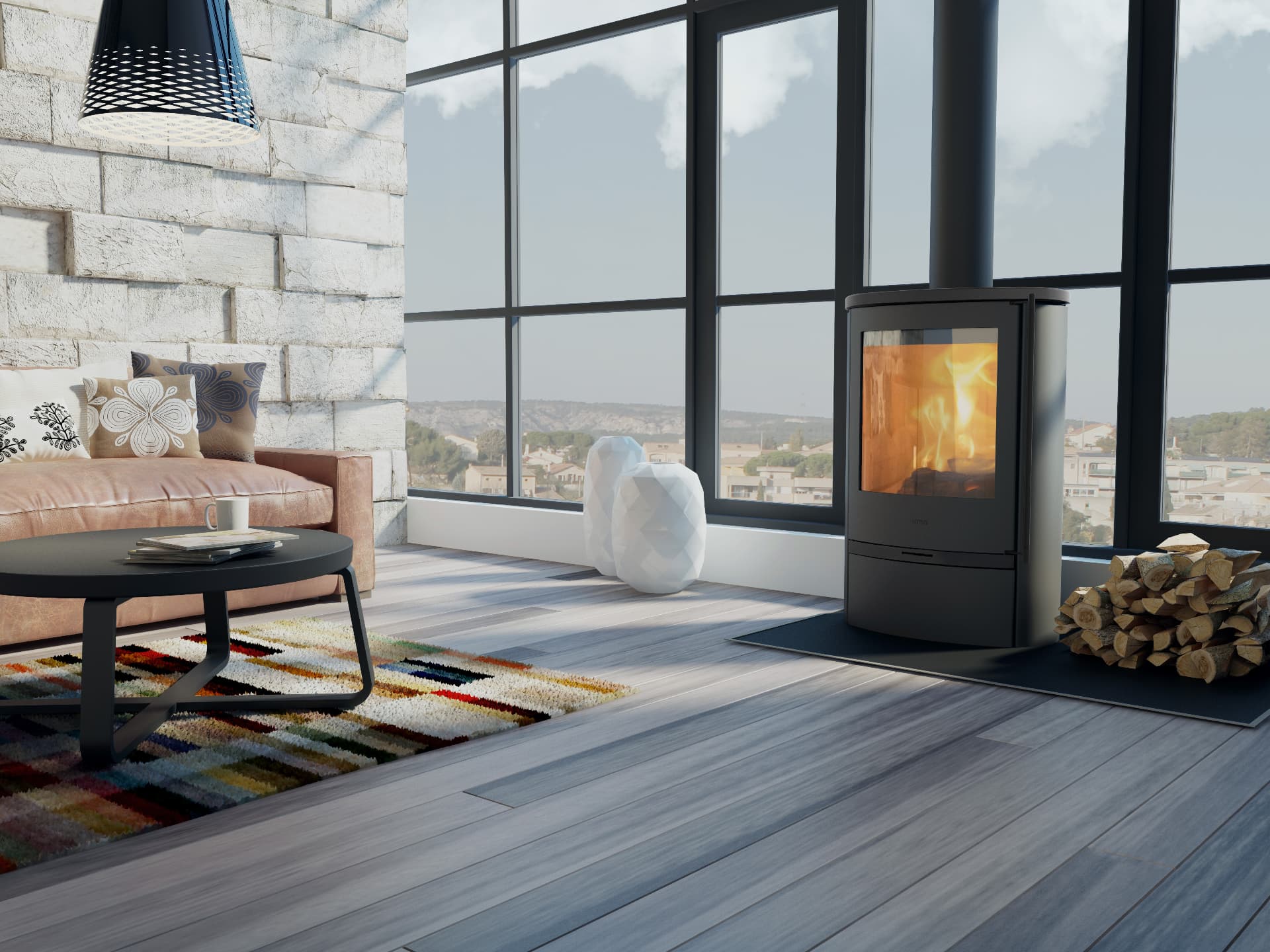 Kamin Lotus Jubilee v dnevnem prostoru