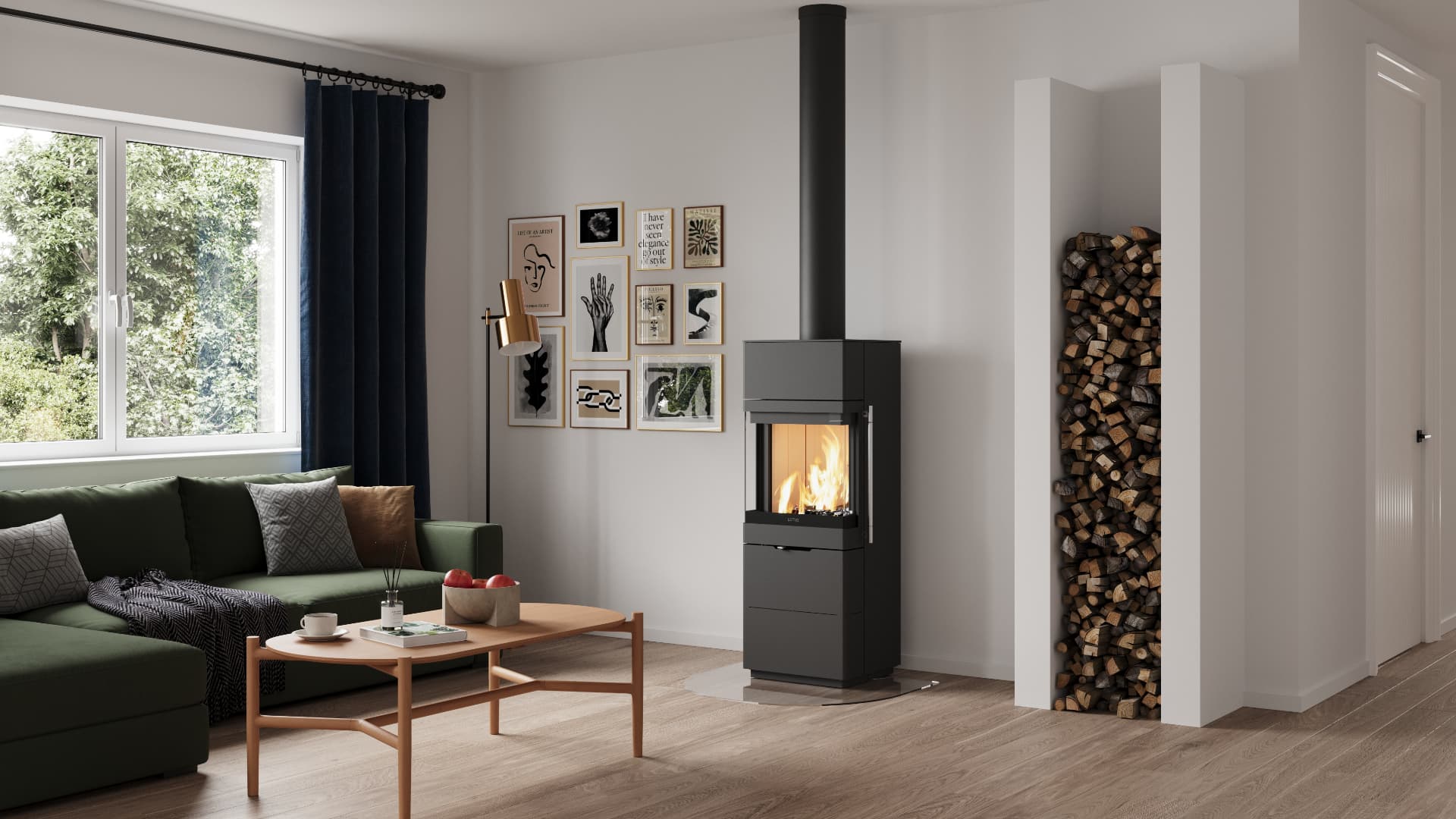Kamin Lotus Allure v dnevnem prostoru